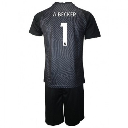 Liverpool A.Becker 1 Doelman Kind Voetbaltenues Thuis 2020/21 - SS (+ Korte broeken)